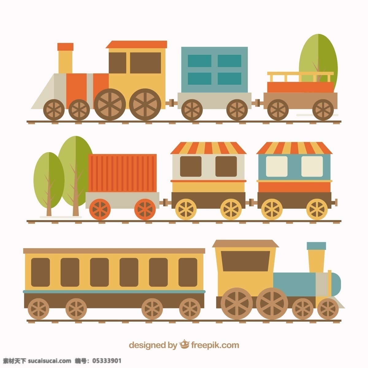 卡通 风格 货车 机车 矢量 设计素材 几个 卡通风格