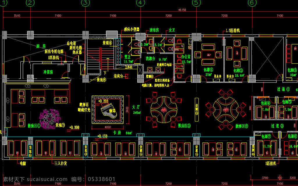 施工图 咖啡厅图纸 休闲站施工图 咖啡厅cad 室内设计 工装施工图 dwg 黑色