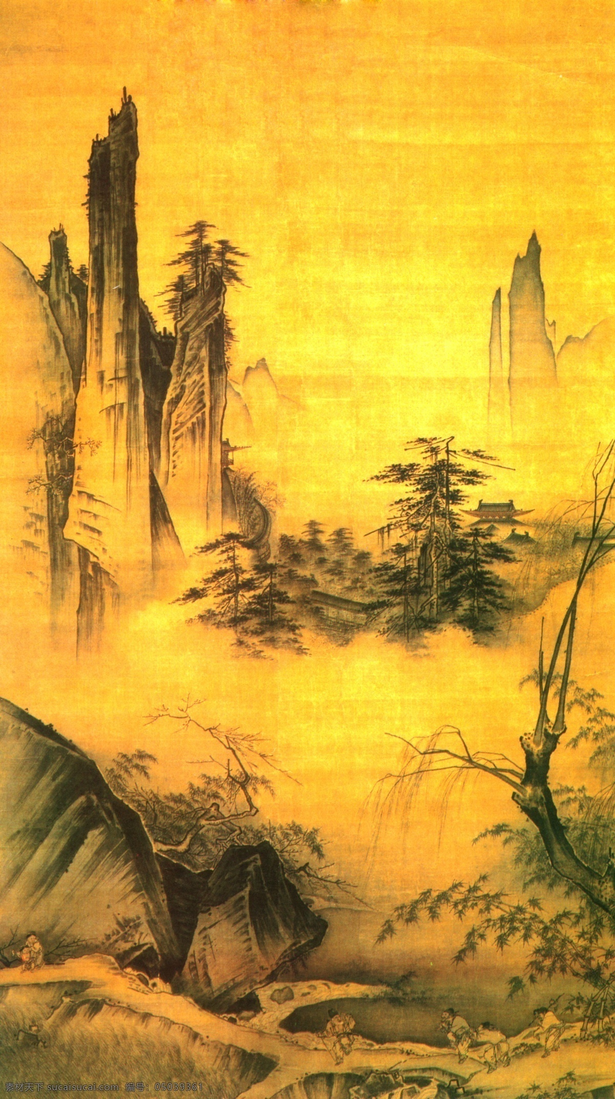寻道图 明清传世名画 国画 明清 传世 经典 珍藏 世外 山水 风景画 名画 松树 翠柏 奇石 绘画书法 文化艺术