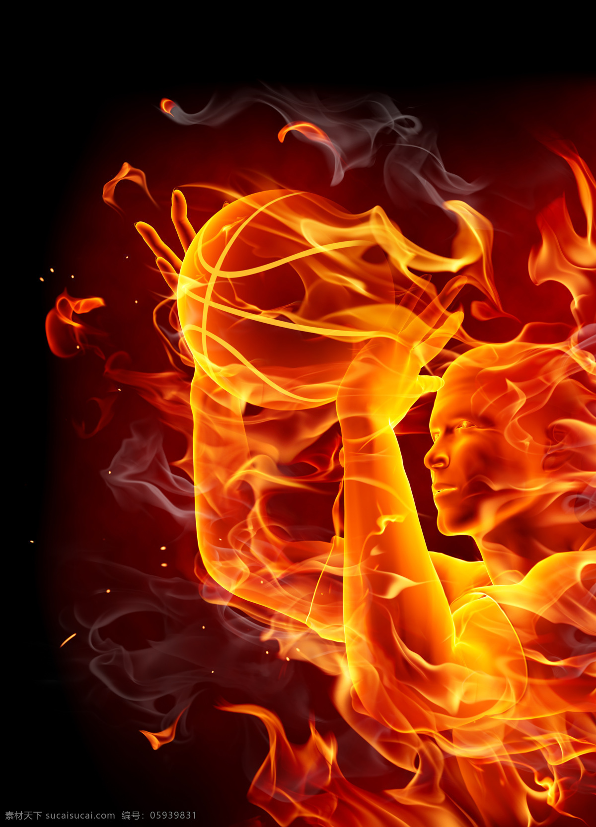 熊熊 大火 篮球 运动员 火焰 烟雾 燃烧 熊熊大火 体育运动 火焰图片 生活百科
