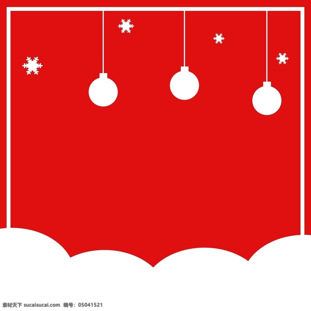 简约 红色 圣诞 主 图 背景 白边 雪花 白色球 圣诞背景 红色背景 主图背景 直通车