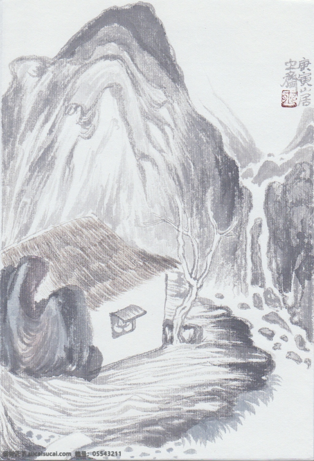 2010 年 尤 思 成 国画作品 山水画 中国画 设计素材 山水画篇 中国画篇 书画美术 白色