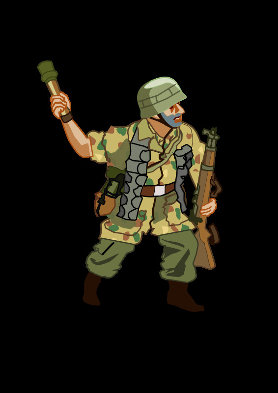 德国 二战 伞兵 士兵 德国伞兵 第二次世界大战 手榴弹 浅滩 插画集