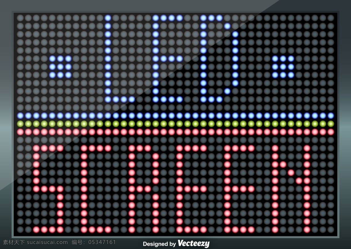 led 显示屏 插图 完全 编辑 元素 屏幕 光 数字 显示器 发光 黑色 板 红色 电子 背景 字体 技术 面板 辉光 效果 设备 led屏幕