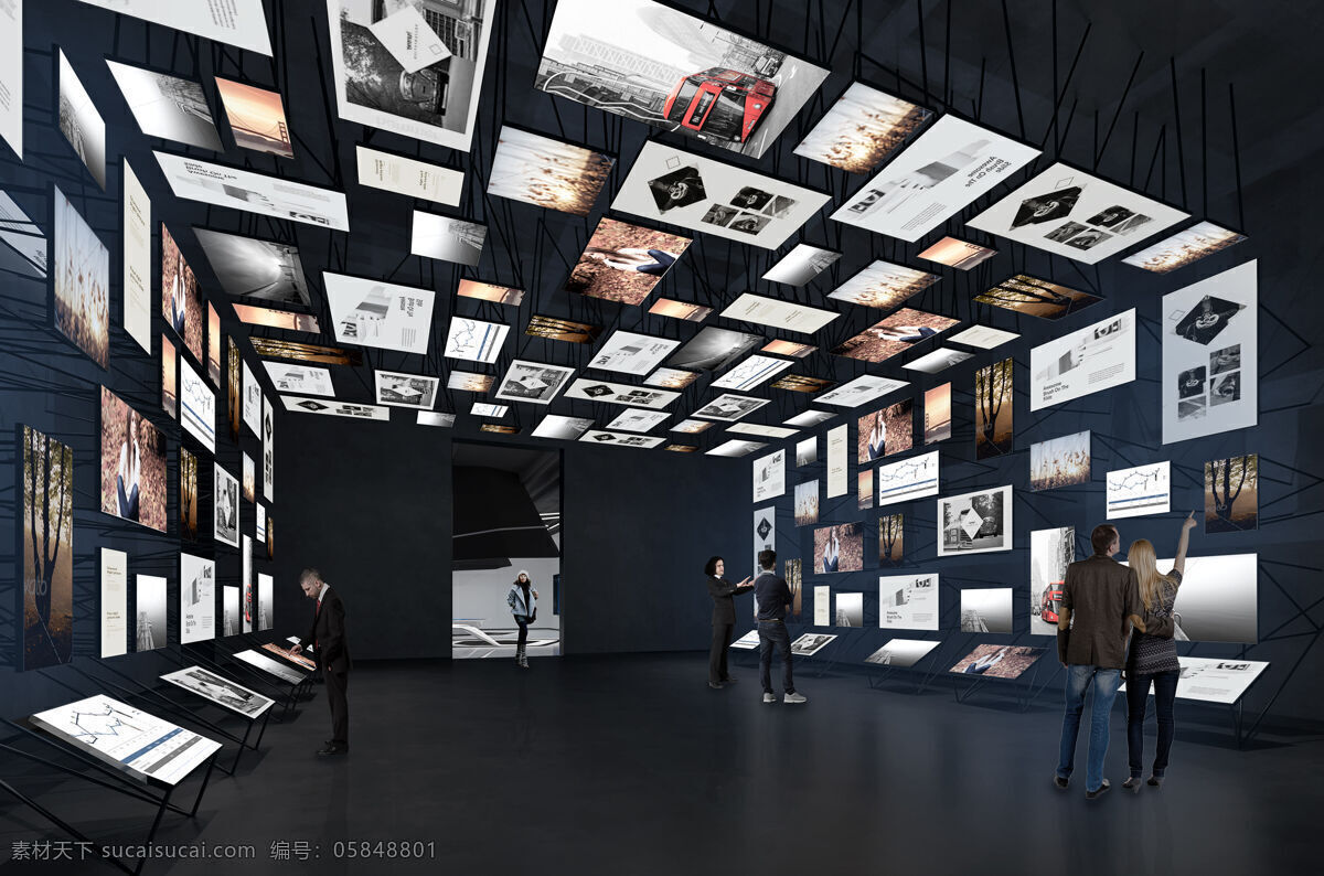 展馆图片 廊道设计 现代展馆 展厅 临展 展板 环境设计 室内设计