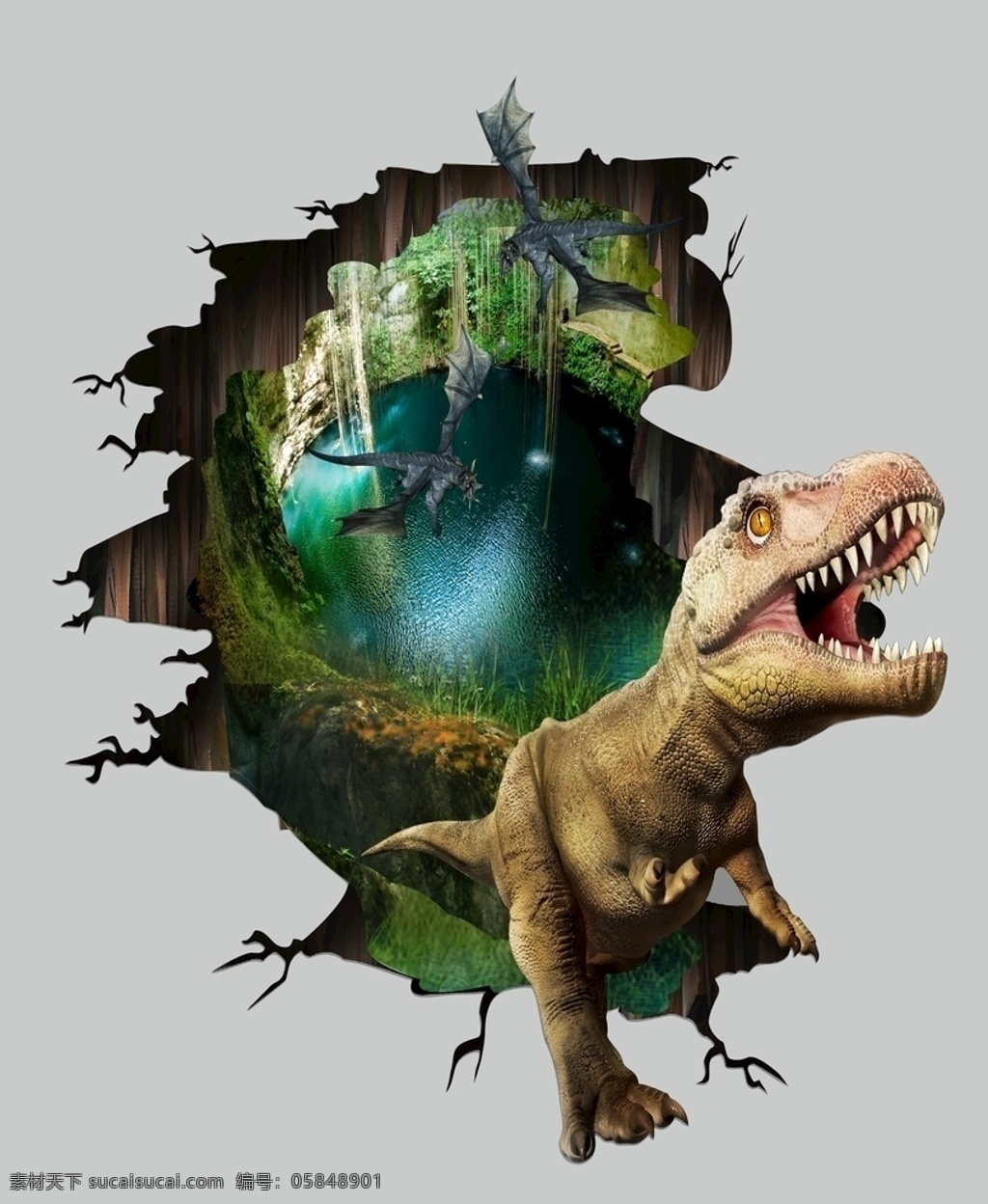 恐龙3d地贴 地贴 恐龙 丛林 3d 侏罗纪