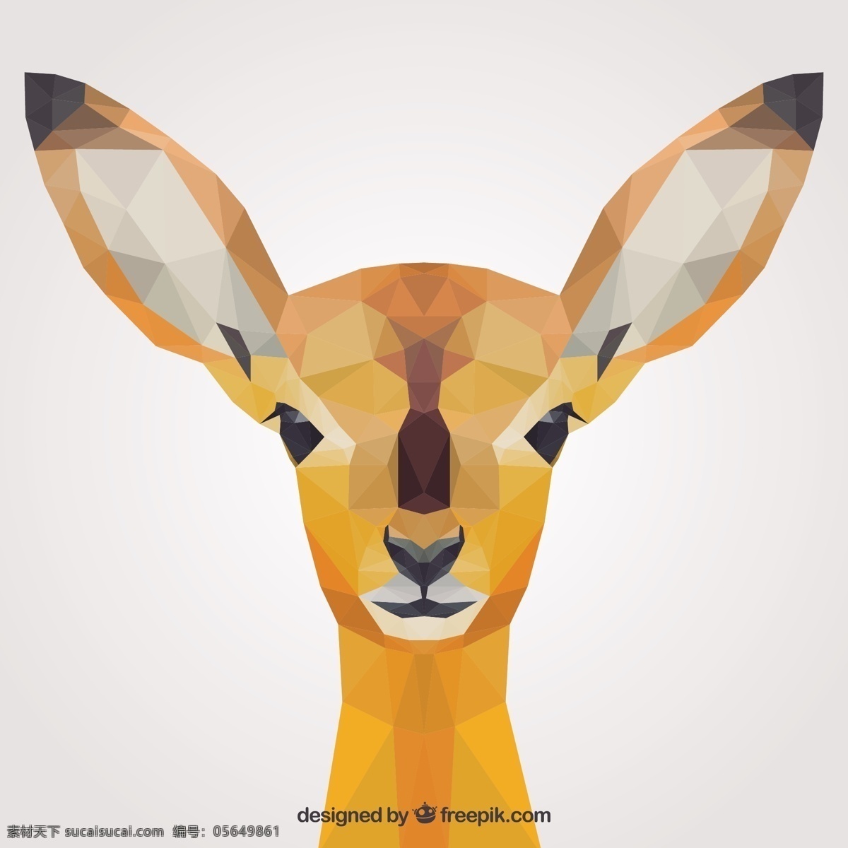 野生动物插图 几何 动物 多边形 野生 小鹿