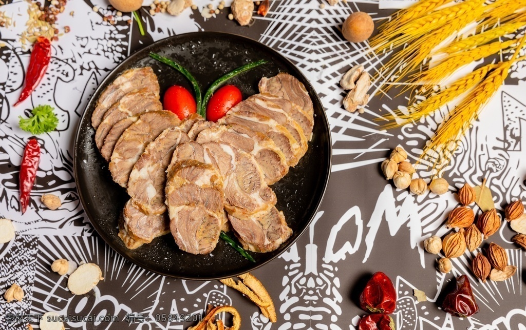 牛头肉 餐饮美食 配菜 火锅 火锅配菜 菜单菜谱