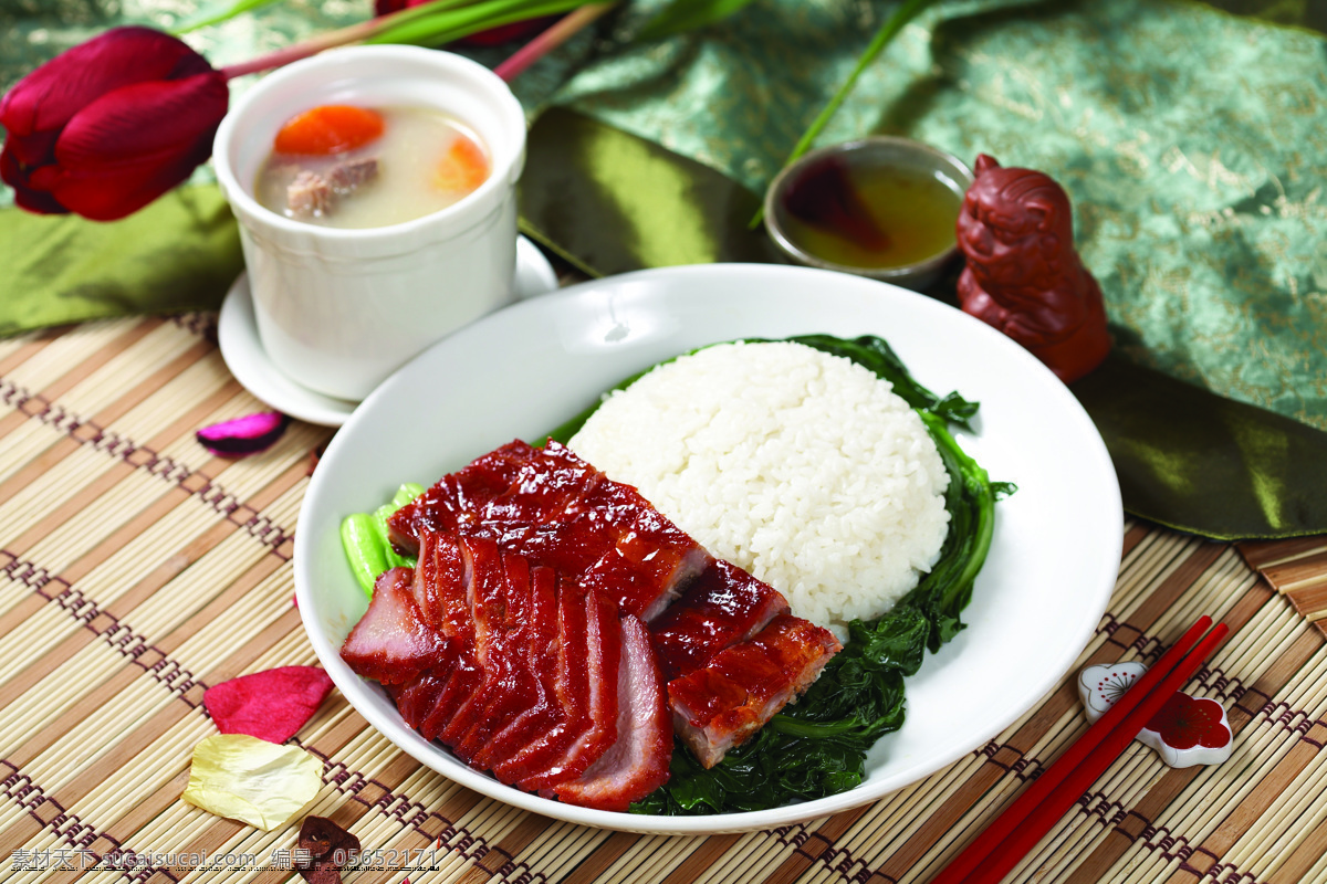 蜜汁 叉烧 双拼 饭 手撕 鸡拼 叉烧手撕鸡饭 蜜汁叉烧饭 餐饮美食 传统美食