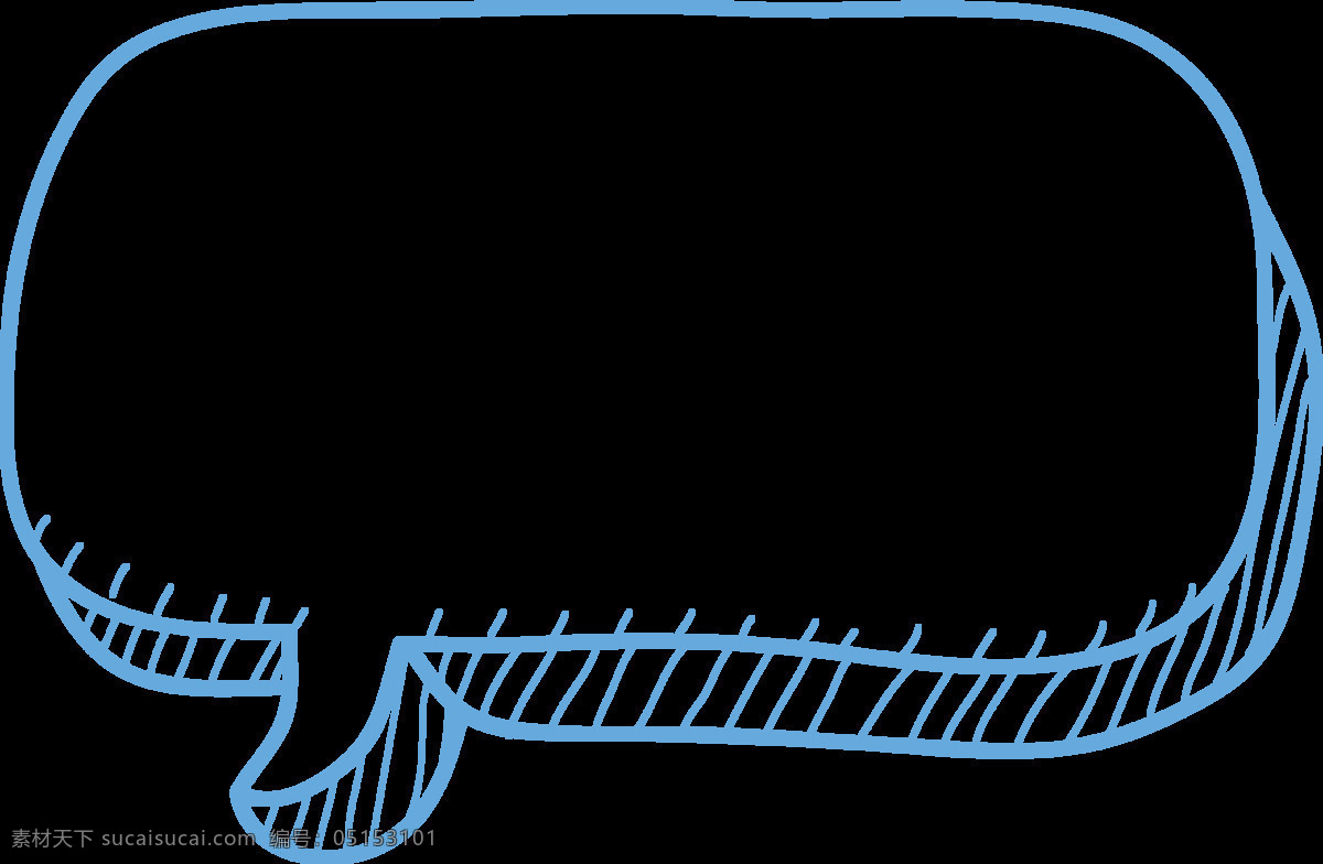 手绘 线条 几何 元素 简约 蓝色线条 对话框 免抠