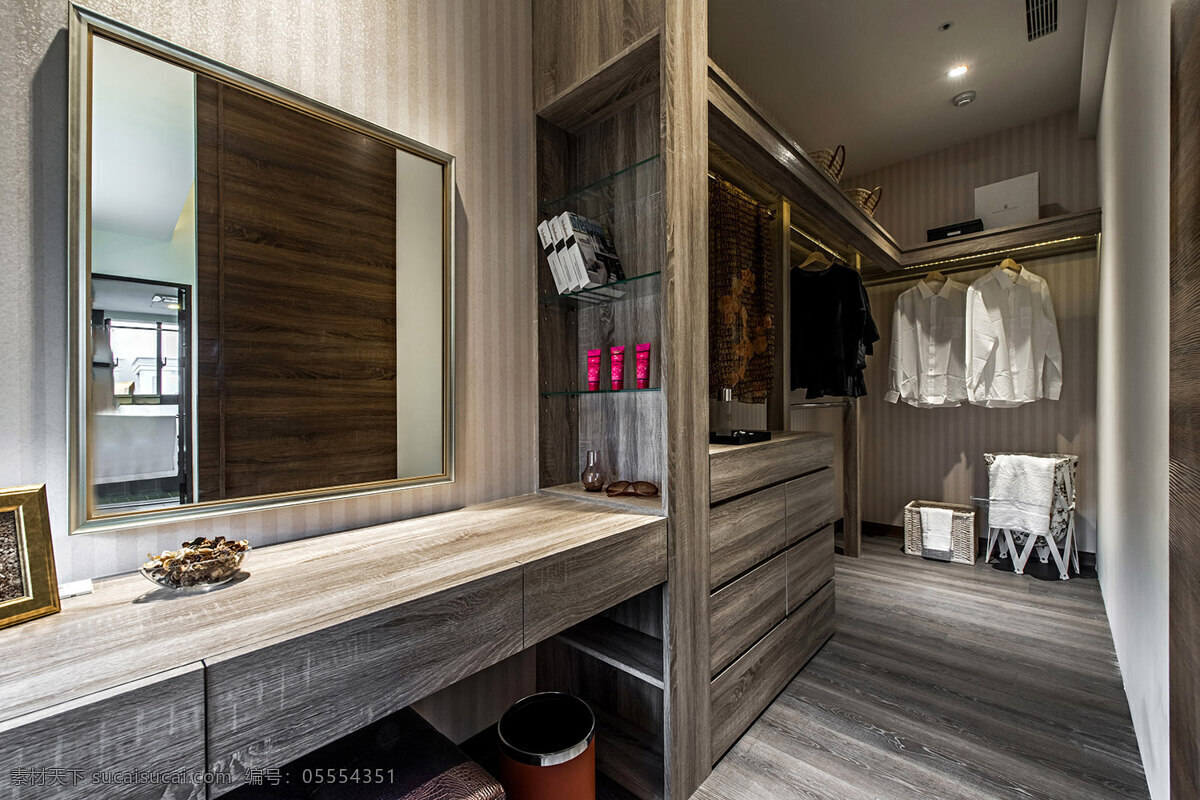 简约 卫生间 木质 地板砖 装修 效果图 方形吊顶 镜子 梳妆台 置物柜