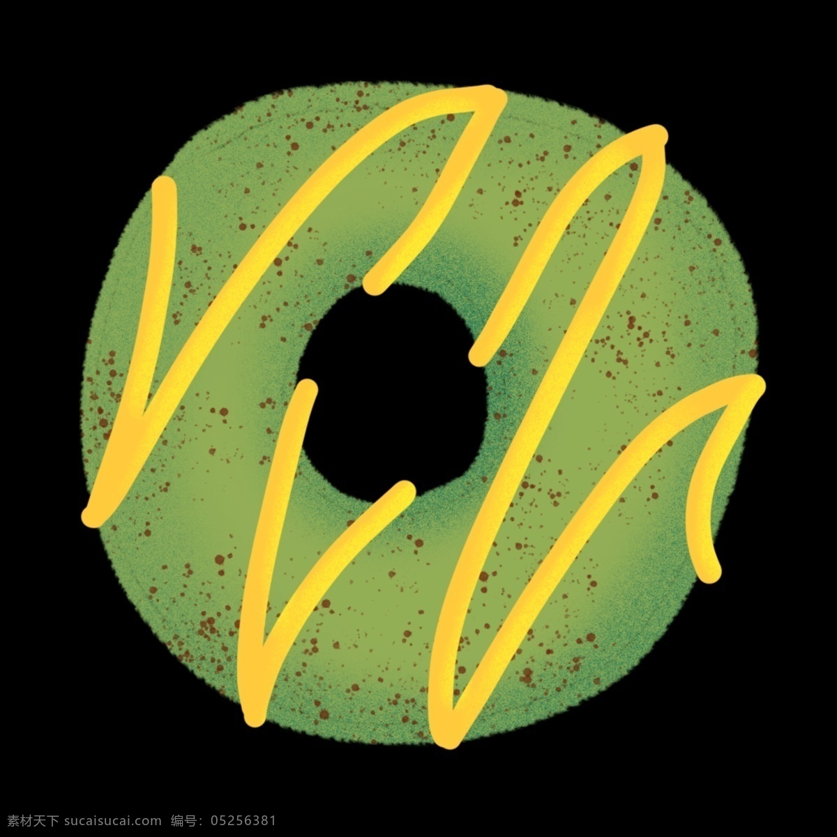 绿色 圆形 甜甜 圈 美食 甜品 甜甜圈