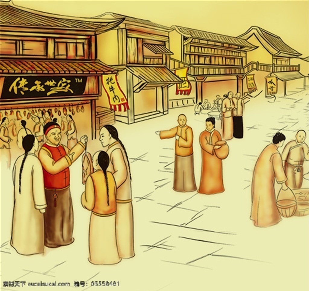 古代街道 古代生活 古代店铺 中国风 古代房屋 古物 中国文化 古代商贸 室外广告设计