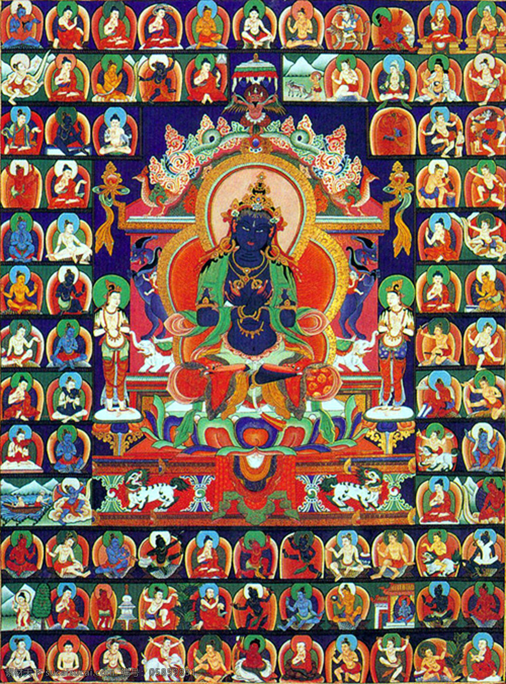 八 十四大 成就 祖师 唐卡 上师 佛像 佛 菩萨 西藏 绘画书法 文化艺术