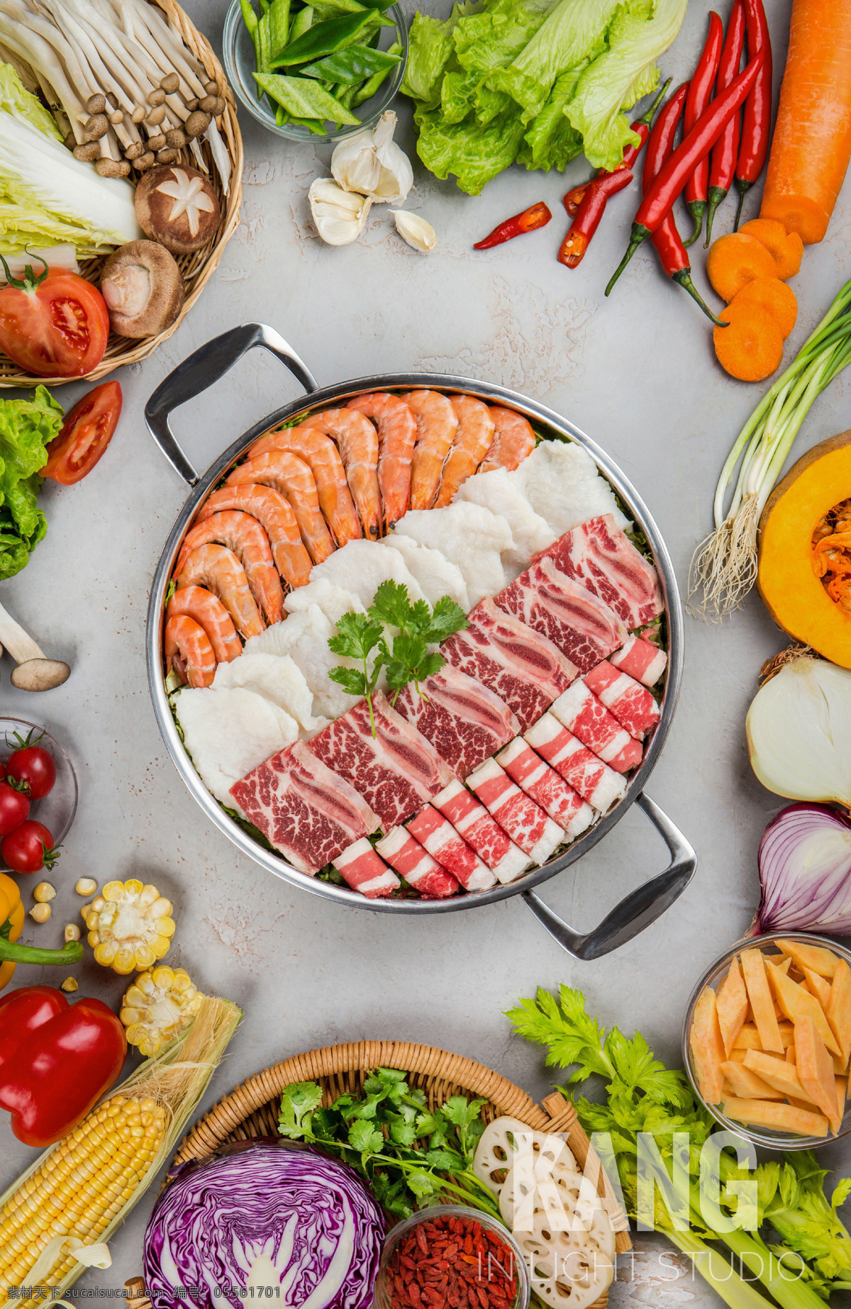 特色火锅菜品 新鲜 美味 特色 肉类 海鲜 火锅 菜品 餐饮美食 食物原料