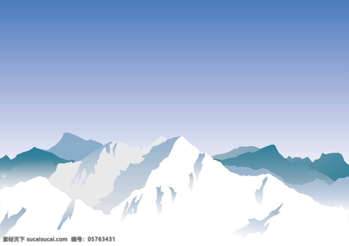 山岭免费下载 大自然 蓝天 矢量图 雪山