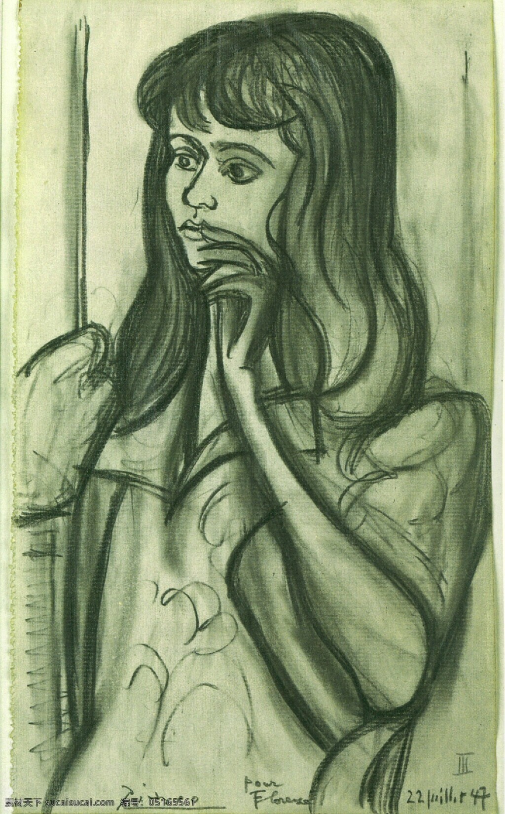 loeb 西班牙 画家 巴勃罗 毕加索 抽象 油画 人物 人体 装饰画 florence de portrait 1947 装饰素材