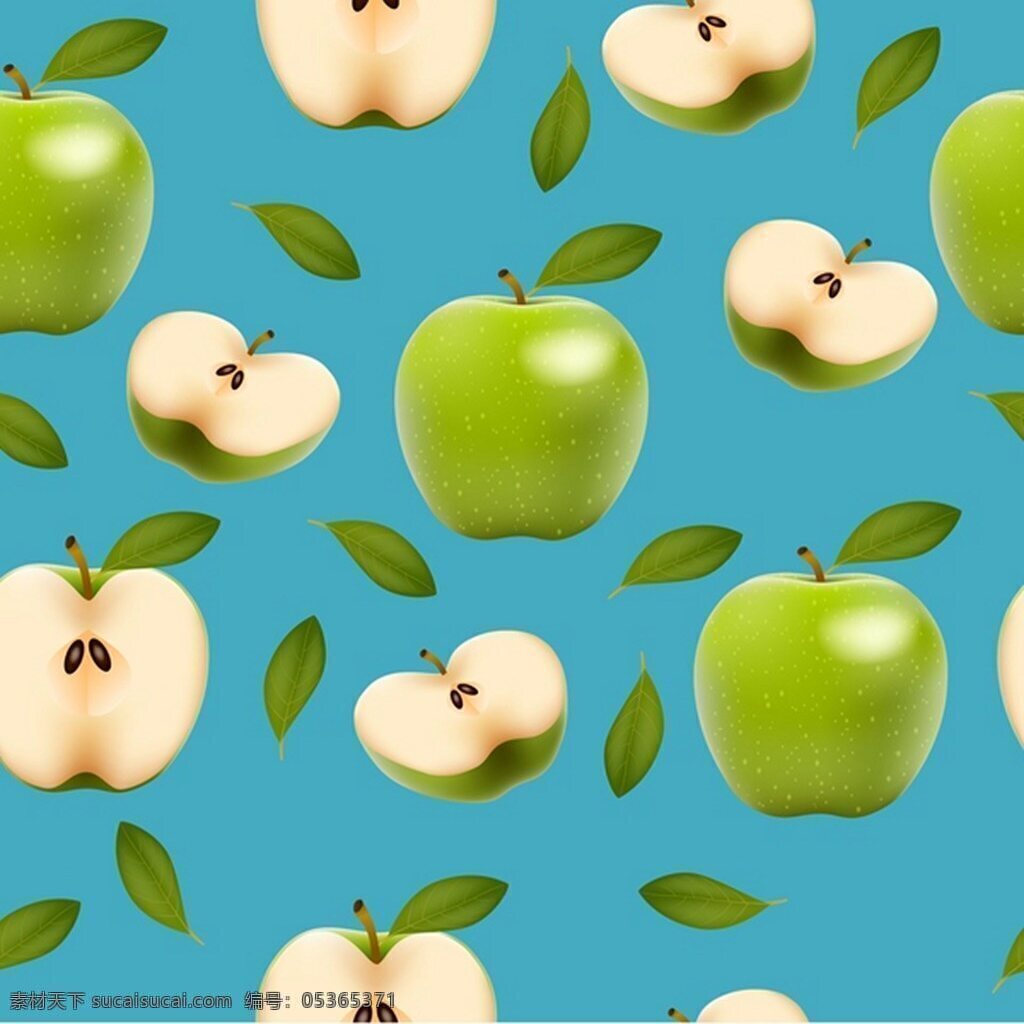 绿色 苹果 背景 绿色背景 绿色苹果 水果 矢量背景