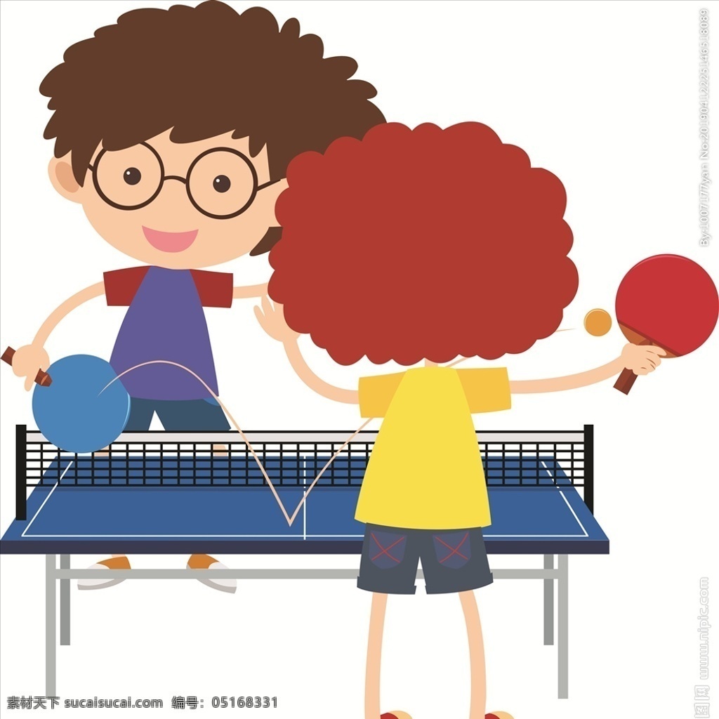 兵乓球比赛 兵乓球 打兵乓球 打球 体育运动 体育课 卡通设计 卡通男孩 卡通学生