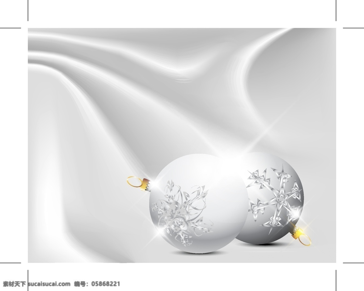 矢量 银色 光泽 圣诞 挂 球 背景 挂饰 贺卡 卡片 梦幻 圣诞节 挂球 节日素材