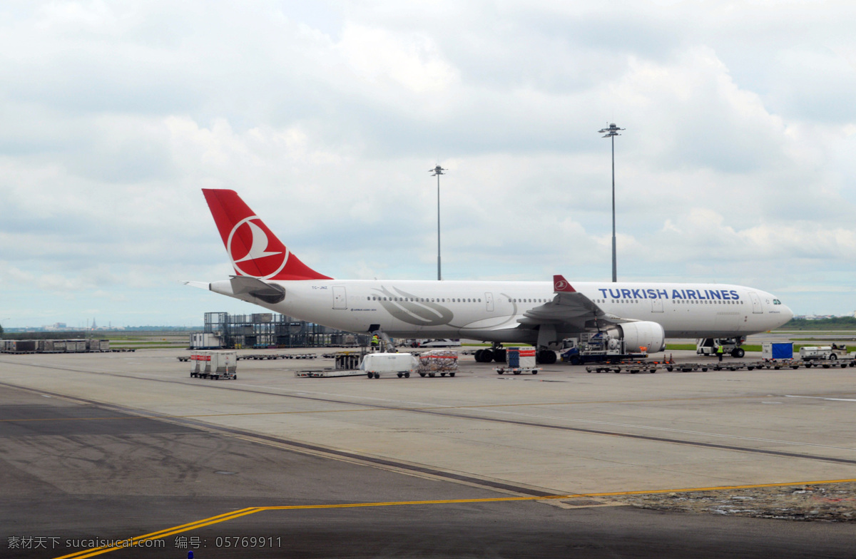 曼谷机场 土耳其航空 飞机 波音 土航 机场 跑道 旅游摄影 国外旅游