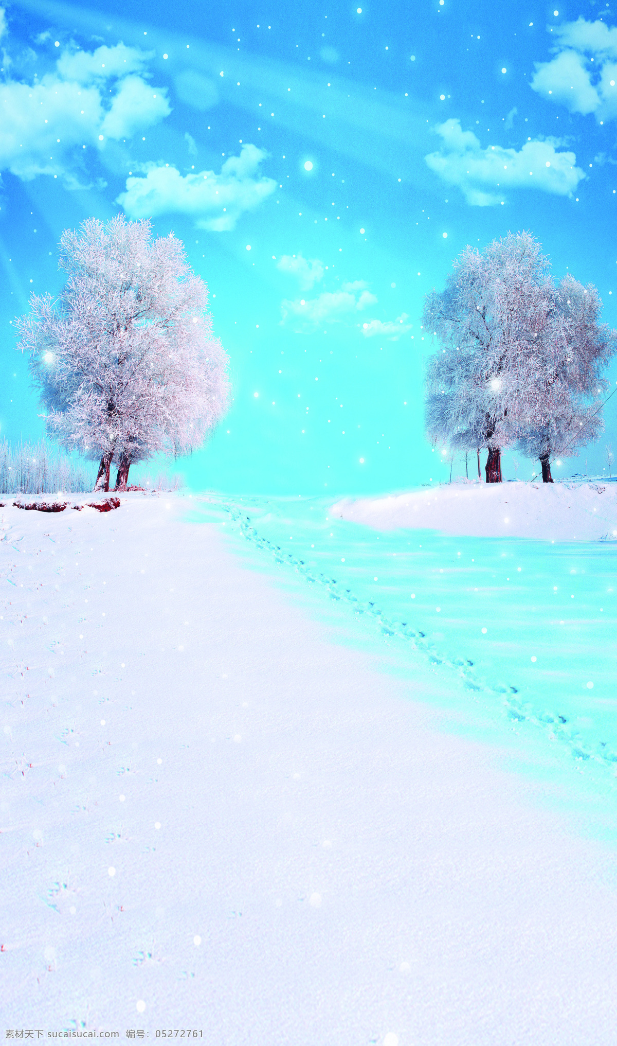 梦幻 雪景 冬季 冬天 雪地 背景图片