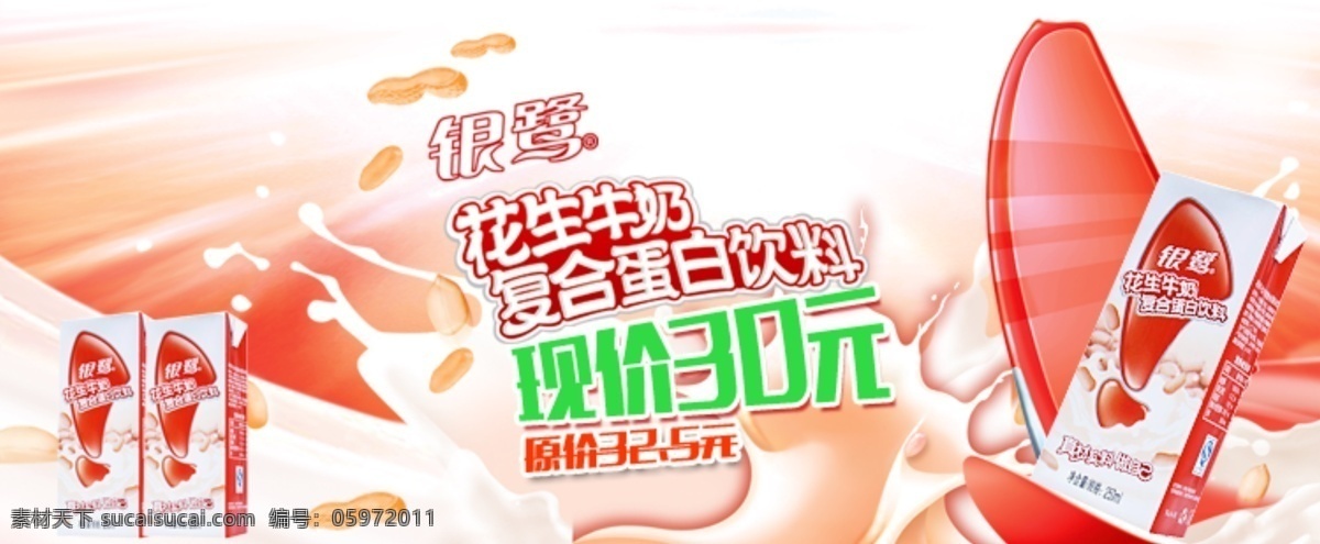 花生牛奶 蛋白 饮料 白色