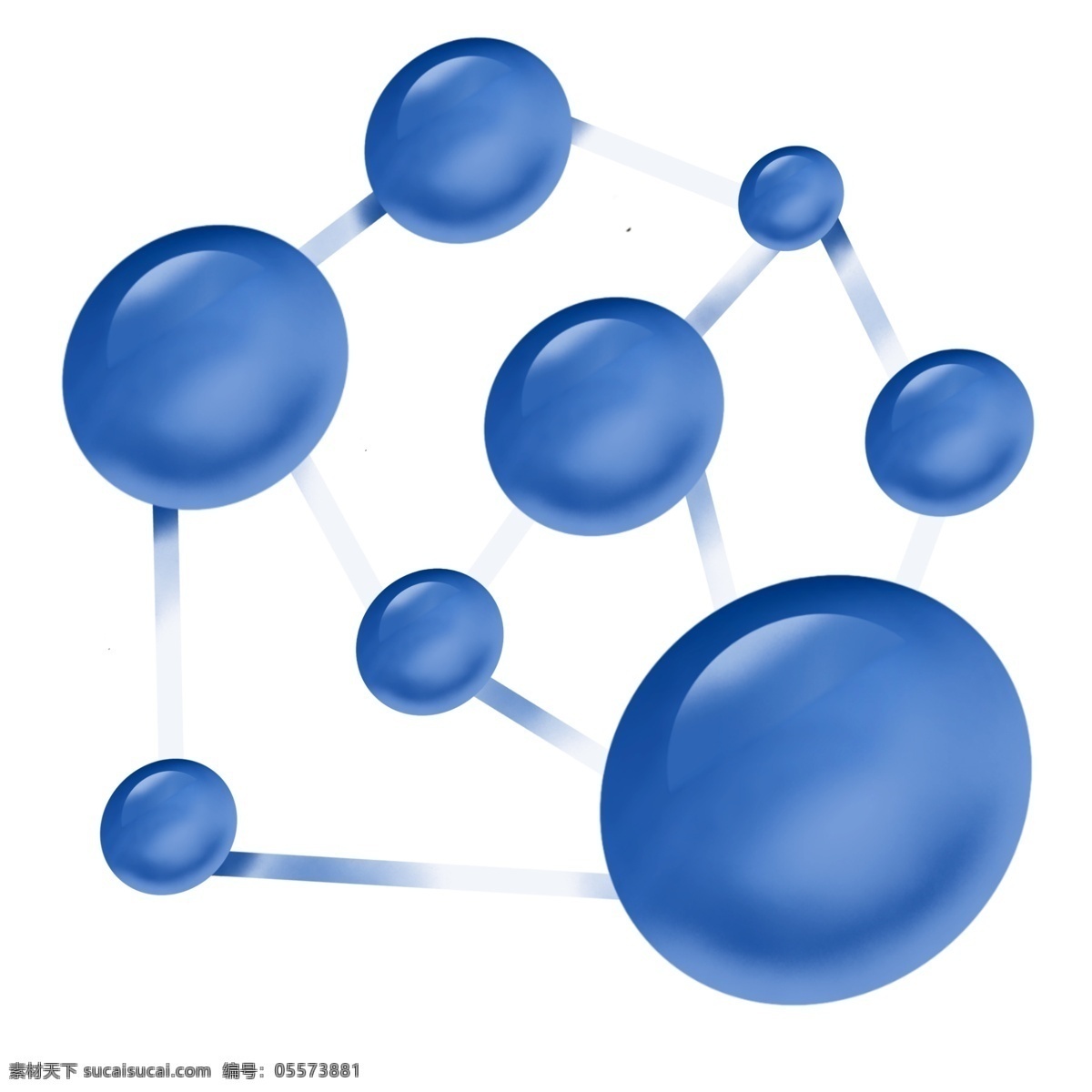 蓝色 化学 分子 插画 蓝色的分子 化学分子 漂亮的分子 创意分子 立体分子 卡通分子 分子装饰