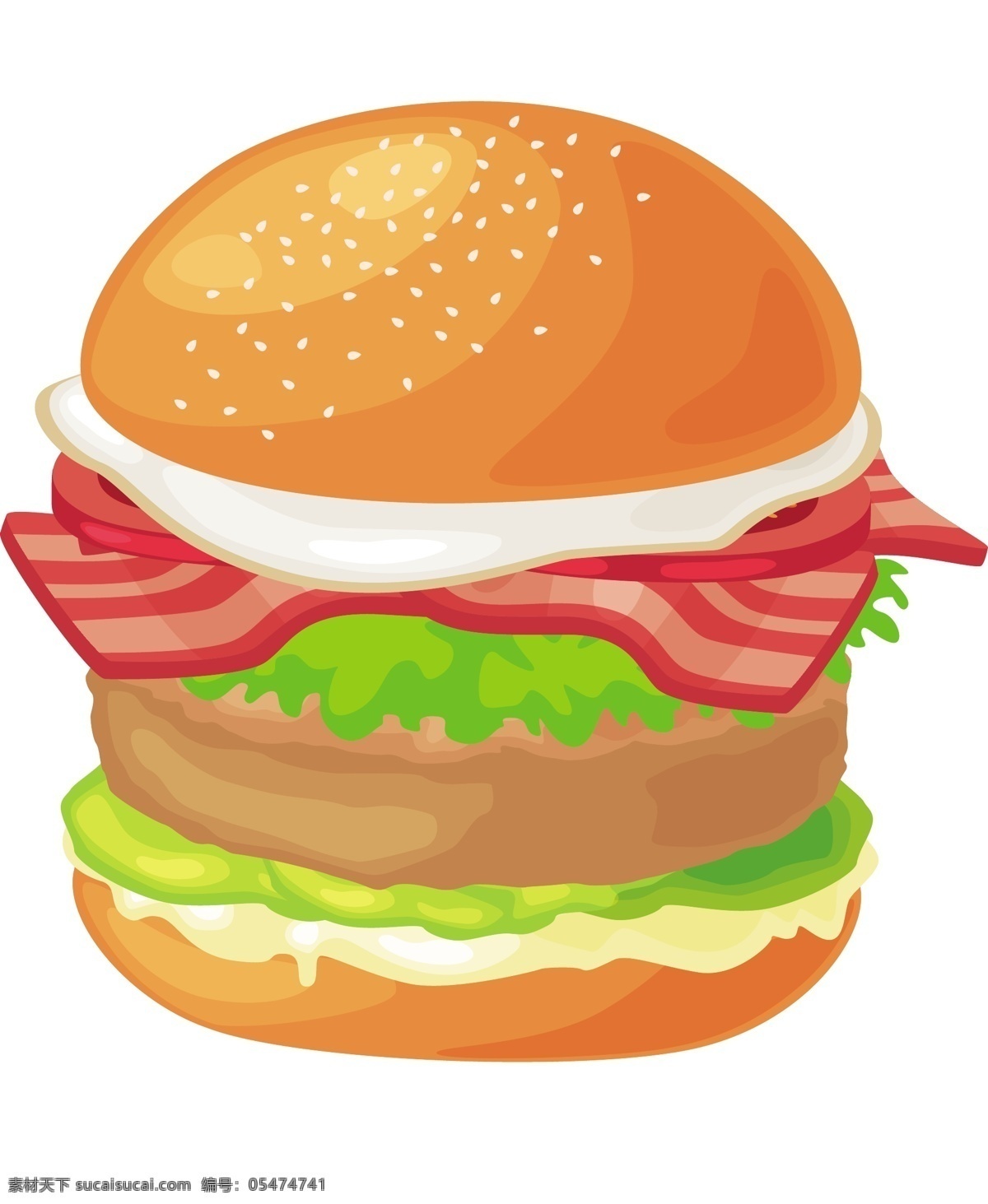 卡通 美食 汉堡 商用 元素 美食节 食物 餐厅 装饰 面板 火腿肠 生活元素 手绘