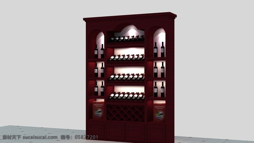 红酒展柜 欧式酒柜 红酒玻璃柜 酒柜 酒展示柜 3dmax 模型 3d设计 3d作品 max