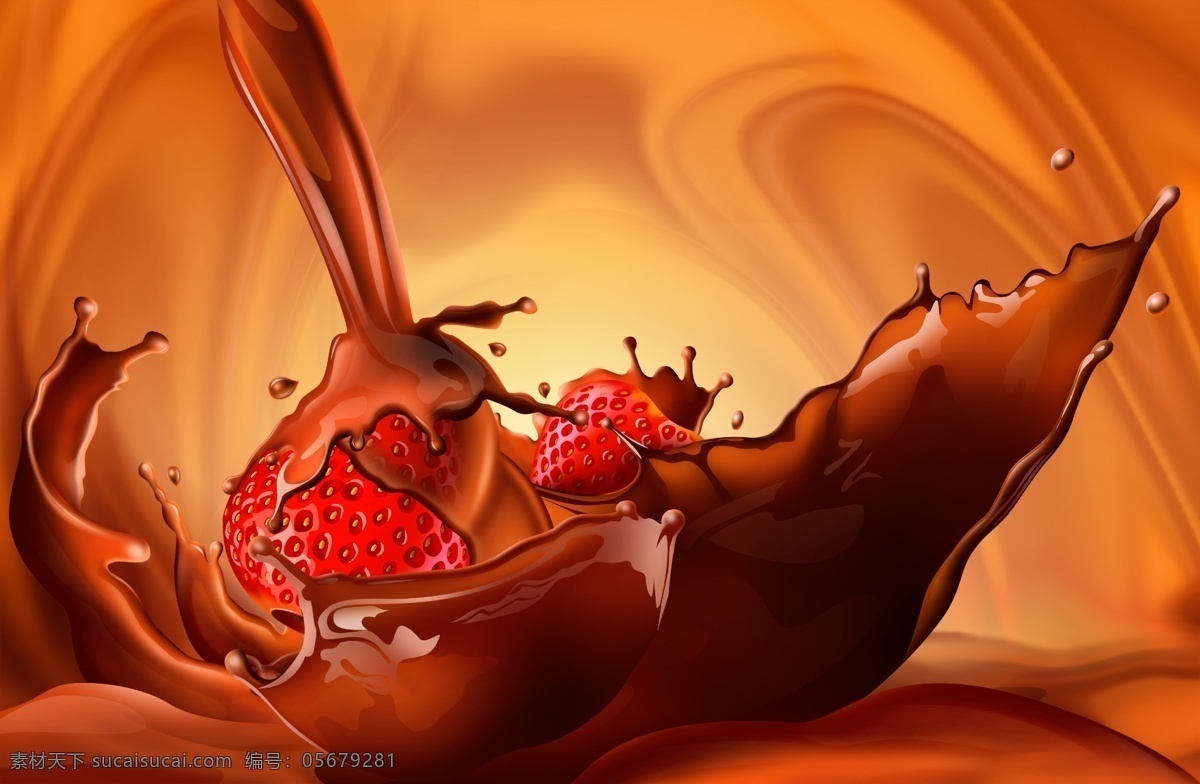 psd水果类 文件 源文件 psd源文件 动感 草莓 巧克力 奶 液体 水果 水花 高清 300 x2311