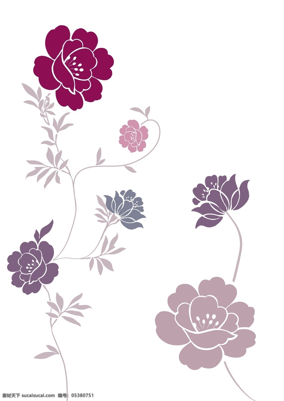 韩国 花纹 植物 花朵 潮流花卉 潮流 花卉 底纹边框 花纹花边 矢量图库