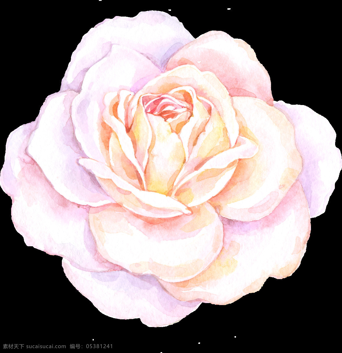 手绘 水彩 清新 脱俗 花朵 透明 清雅 美丽 淡粉色 浪漫 免扣素材 装饰素材
