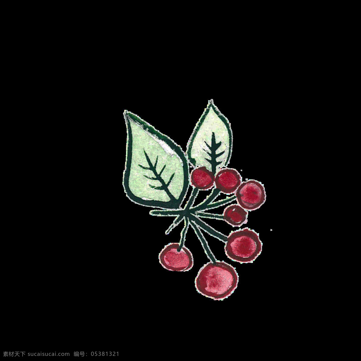 水果 透明 樱桃 红色 卡通 抠图专用 装饰 设计素材