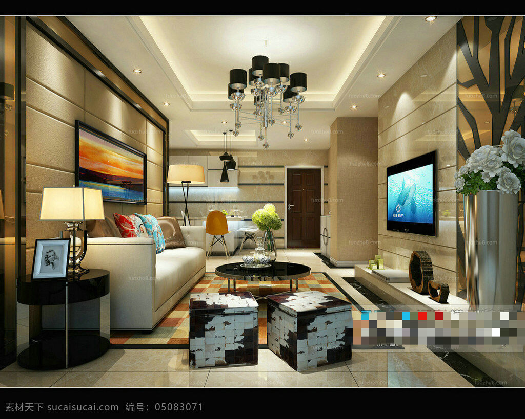 设计素材 空间 3d 模型 3d模型 室内空间 灯光室内空间 室内装饰 3dmax 室内装修 室内装饰模型 黑色