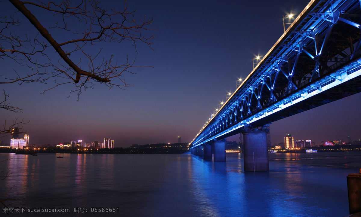 武汉长江大桥 夜景 武汉 长江 大桥 桥梁 建筑 自然景观 建筑园林 建筑摄影