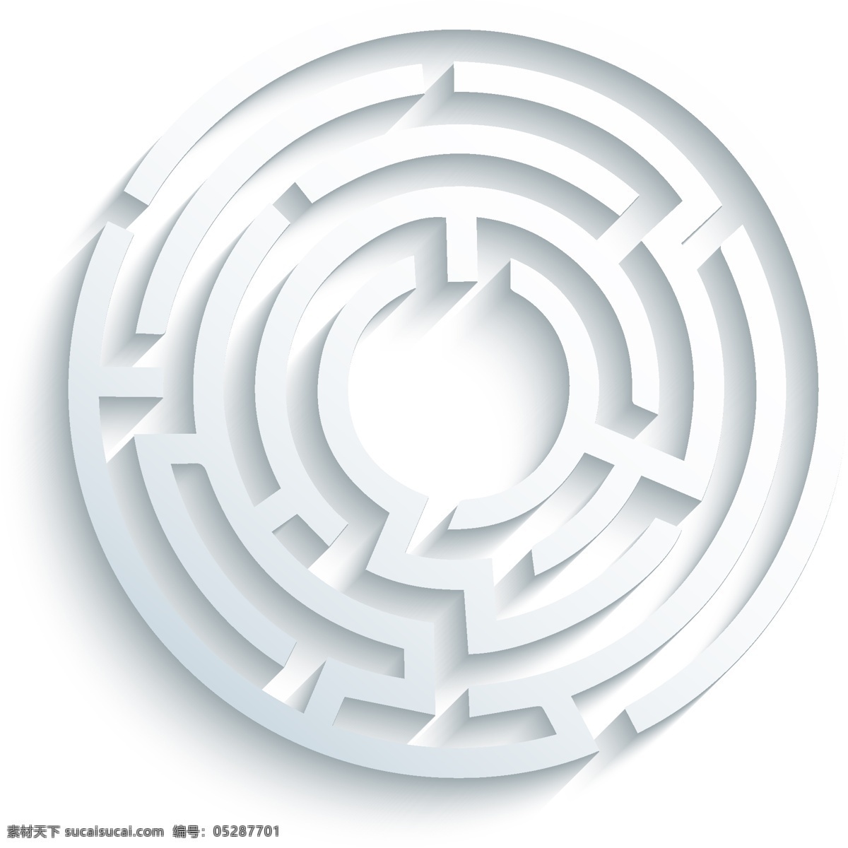 圆形立体迷宫 矢量素材 圆形 立体迷宫 剪纸游戏