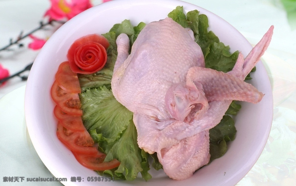 川味椒麻鸡 椒麻鸡 西红柿 生菜 生鸡 生麻鸡 传统 美食 餐饮 传统美食 餐饮美食