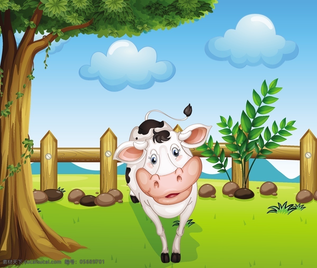 卡通奶牛 奶牛背景 奶牛 动物 产奶 牛奶 农业 卡通设计