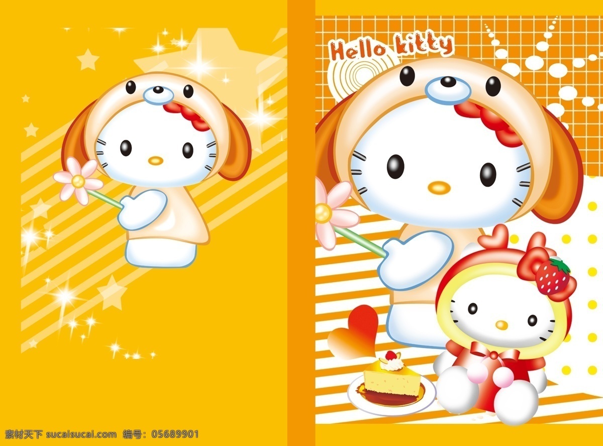 唯美 中性 本本 本子 分层 hello kitty 凯蒂猫 画册设计