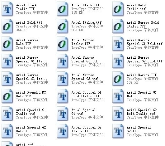 arial 系列 字体 英文字体 字体下载 源文件 ttf