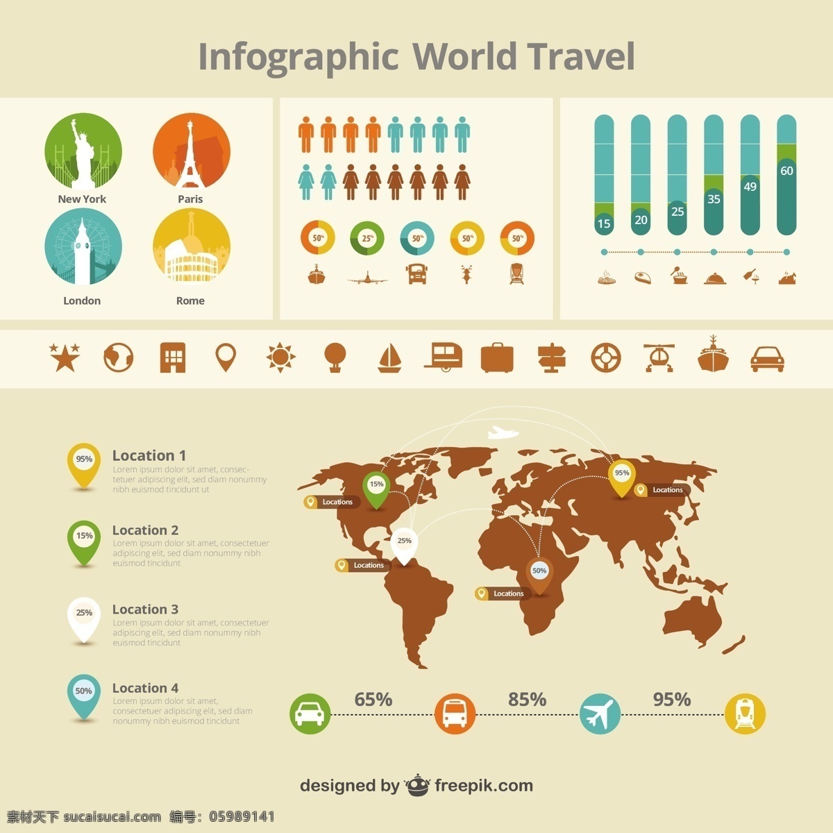 图表世界旅行 图表 旅行 世界 模板 图形 图 全球旅游 国际旅游 旅游 信息图表模板 白色