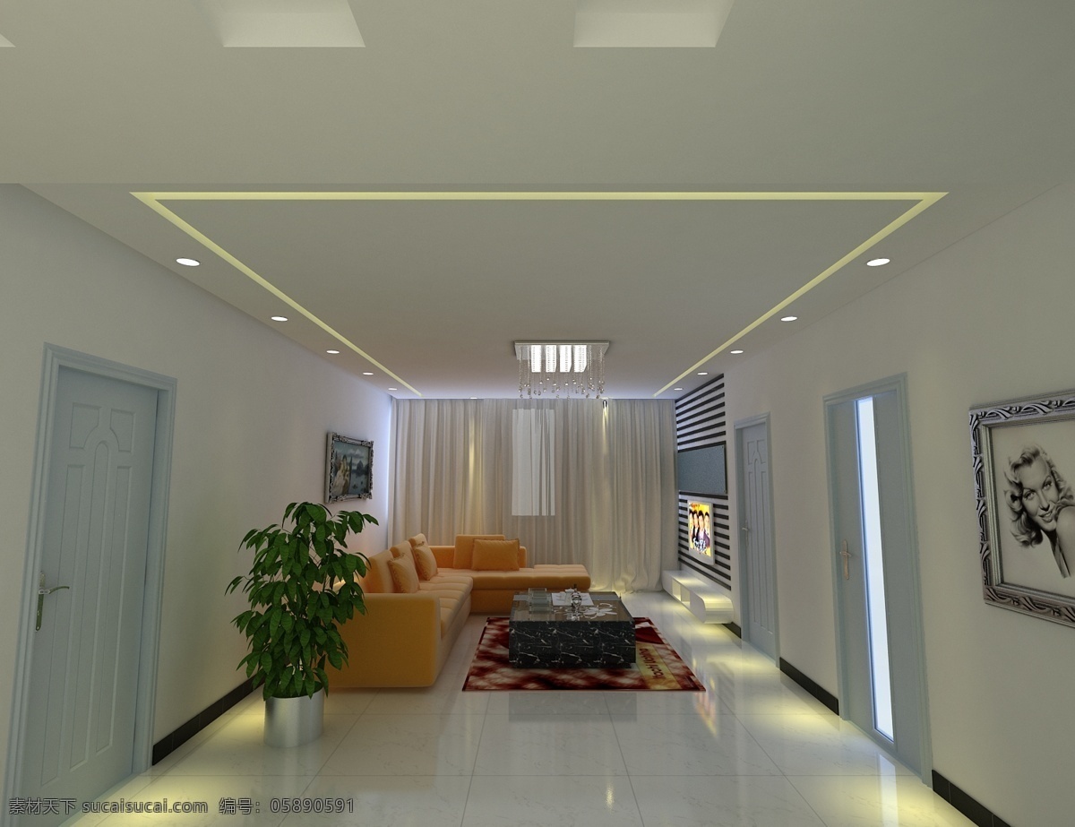 客厅 材质 灯光 环境设计 室内 室内设计 效果图 渲染 家居装饰素材