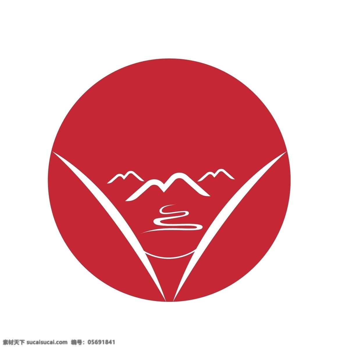 山水图标图片 logo 图标 山水 鼎 矢量logo 红色 标志图标 其他图标