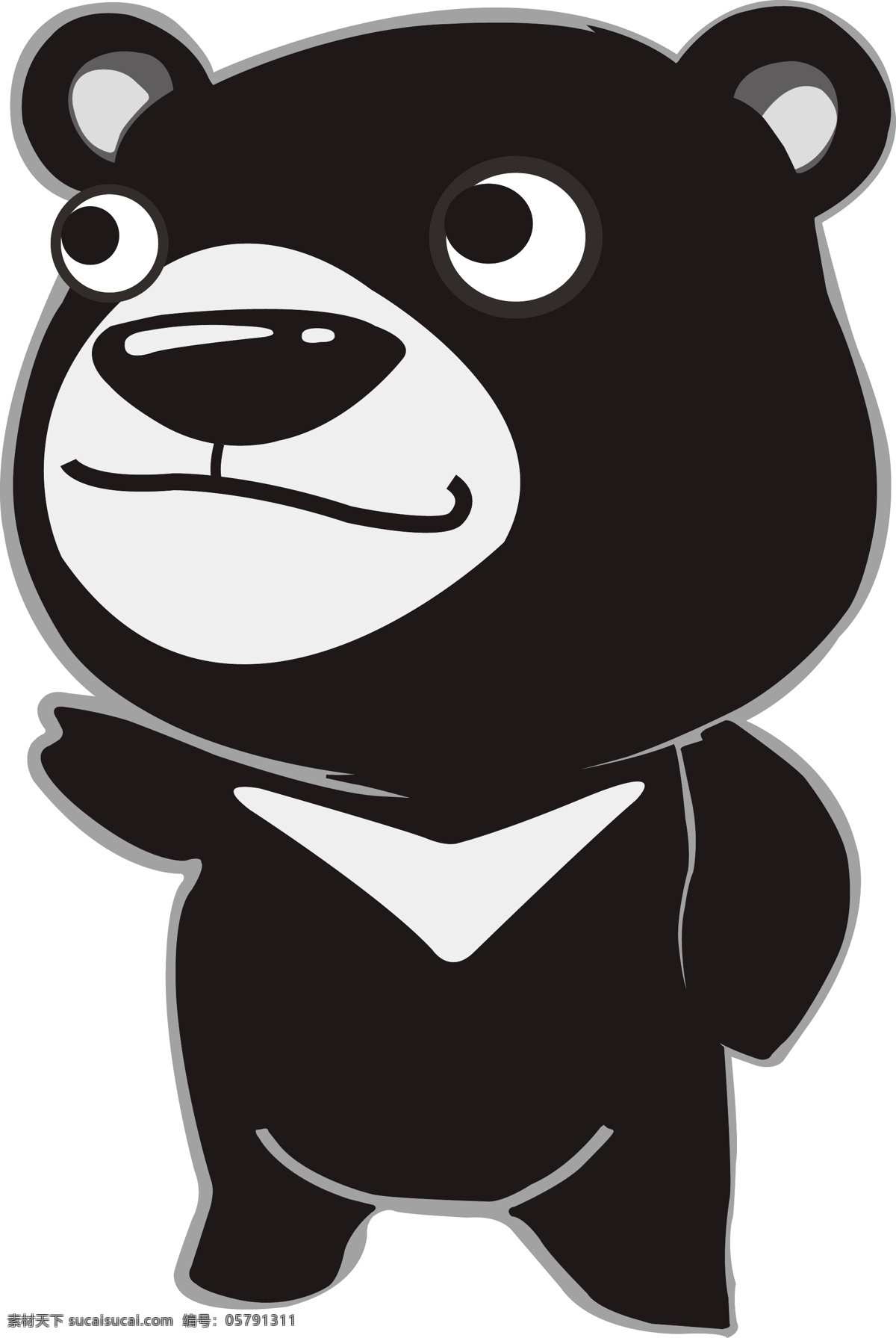 黑熊 熊 動物 黑色 卡通 可愛 矢量 野生动物 生物世界