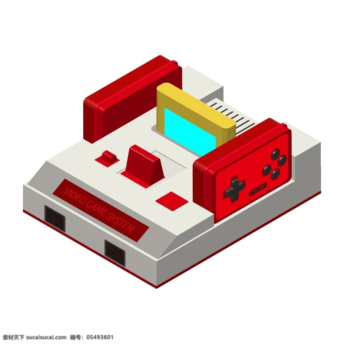 d 娱乐设备 红 白 机 矢量 元素 2.5d 红白机 游戏机 装饰元素 矢量元素