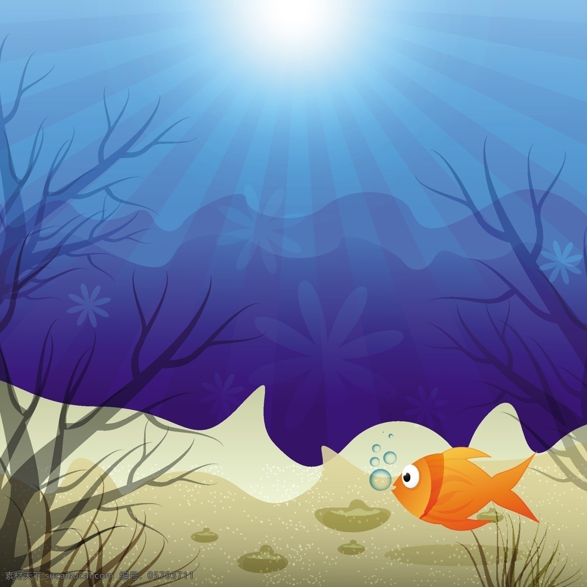 水下 场景 丰富多彩 背景 水下场景 鱼 沙 水 植物 阳光 蓝色背景 水下的背景下 水下的背景 水下鱼鱼壁纸 壁纸 海洋生物