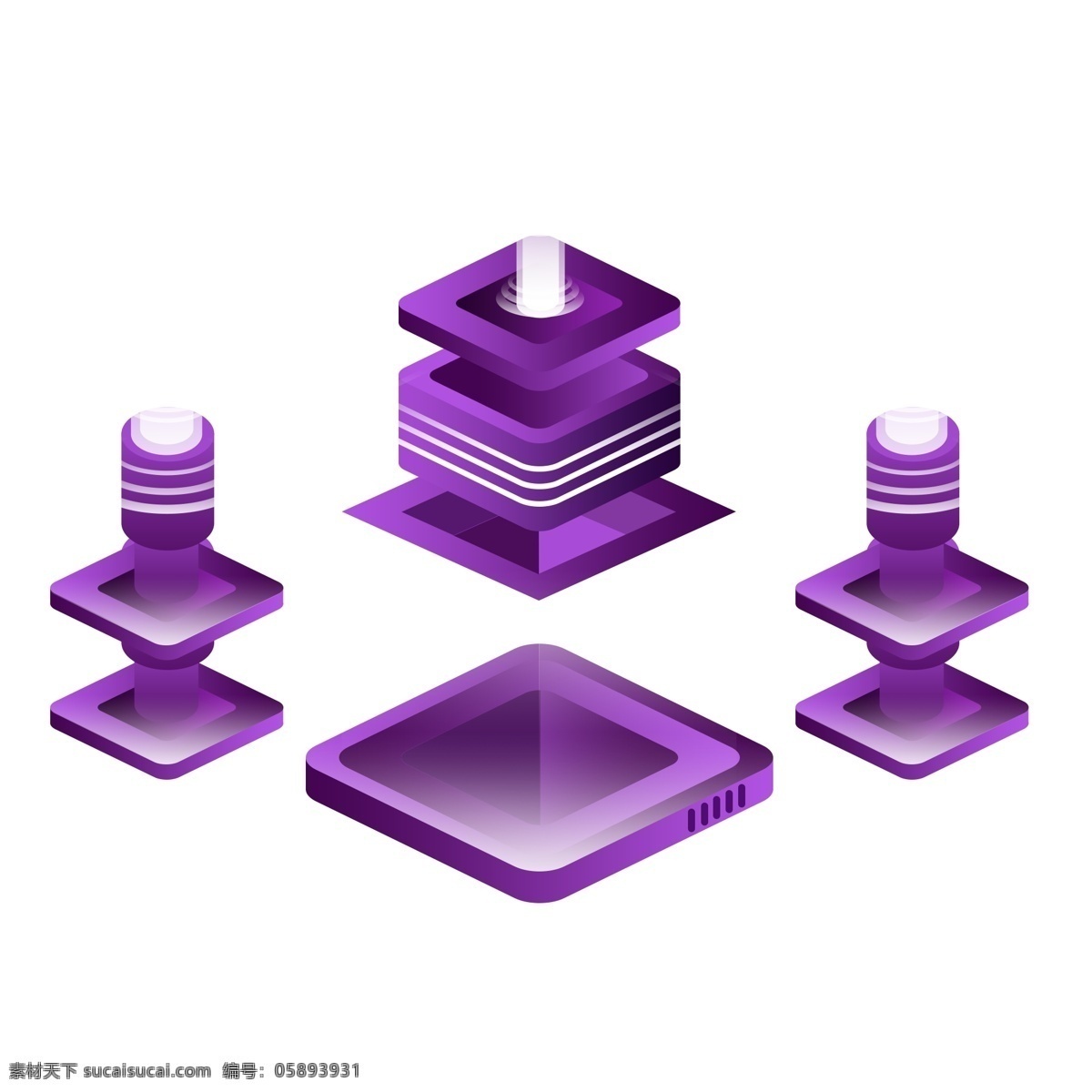 简约 d 紫色 科技 建筑 原创 元素 平台 设计元素 新能源 原创元素