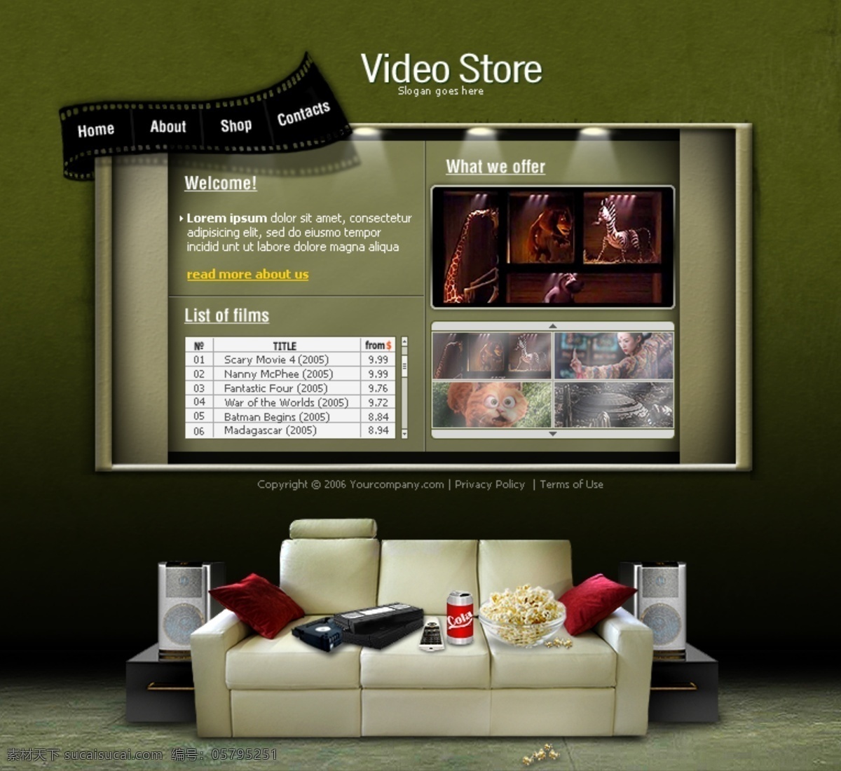 个性化 电影网站 模板 电影 网站模板 网页素材 网页模板