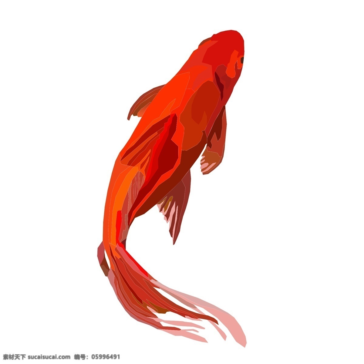 大红色 唯美 鲤鱼 元素 红色鲤鱼 插画元素 卡通元素 透明素材 动物